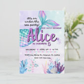 Invitación Mermaid invite for birthday parties Einladung (Stehend Vorderseite)