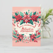 Invitación Mexican Fiesta de Nochebuena Spanisch Einladung (Stehend Vorderseite)