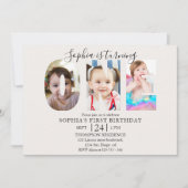 Invitación Minimalist "ONE" First Birthday Photo G Einladung (Vorderseite)