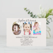 Invitación Minimalist "ONE" First Birthday Photo G Einladung (Stehend Vorderseite)