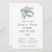 Invitación minimalista con anillo para boda einladung (Vorne/Hinten)