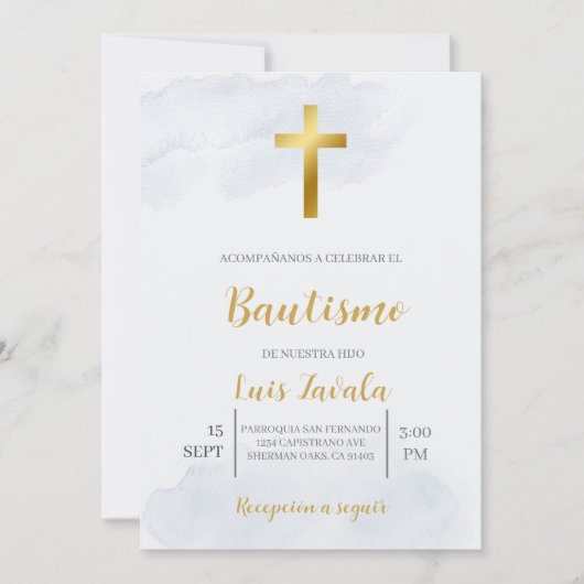 Invitación minimalista para bautismo einladung (Vorderseite)