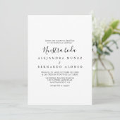 Invitación Minimalista y Sencilla de Nuestra Boda Einladung (Stehend Vorderseite)