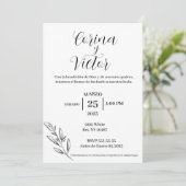 Invitacion minimalistas en español einladung (Stehend Vorderseite)