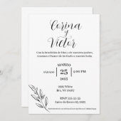 Invitacion minimalistas en español einladung (Vorne/Hinten)