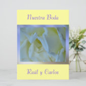 Invitación - Nuestra Boda - Amarilla y Azul Einladung (Stehend Vorderseite)