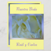 Invitación - Nuestra Boda - Amarilla y Azul Einladung (Vorne/Hinten)