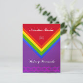 Invitación - Nuestra Boda - Bandera del arcoiris Einladung (Stehend Vorderseite)