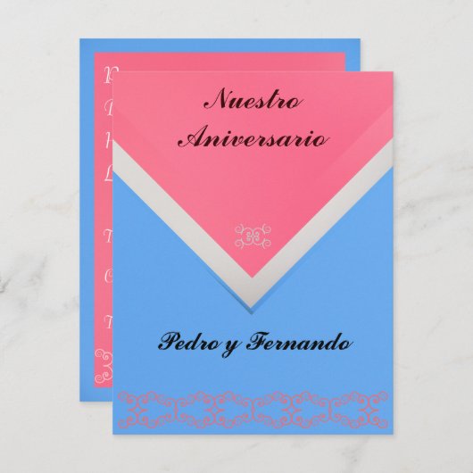 Invitación - Nuestro Aniversario Einladung (Vorne/Hinten)