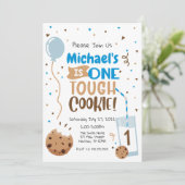Invitación One Tough Cookie Erster Geburtstag Einladung (Stehend Vorderseite)