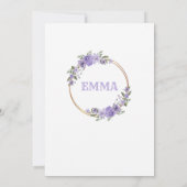 invitacion para Baby Shower con Flores purpura Einladung (Rückseite)