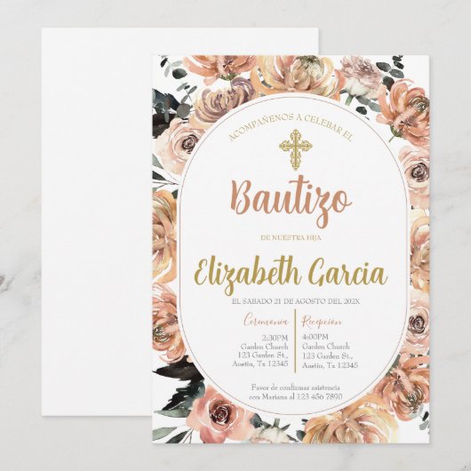 Invitación para bautismo einladung (Vorne/Hinten)