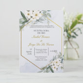 Invitación para boda de oro einladung (Stehend Vorderseite)