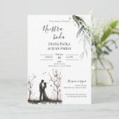 Invitación para Boda español Einladung (Stehend Vorderseite)