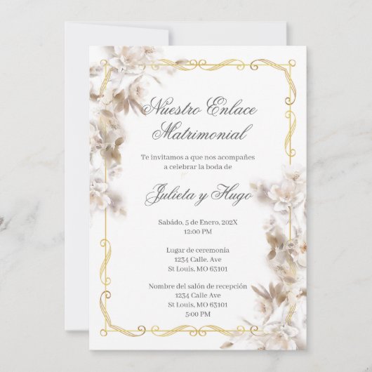 Invitación para boda ramo de flores einladung (Vorderseite)