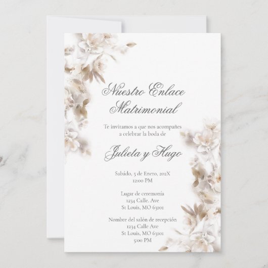 Invitación para boda ramo de flores einladung (Vorderseite)