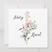 Invitación para Bodas Rosa Pastel Einladung (Rückseite)