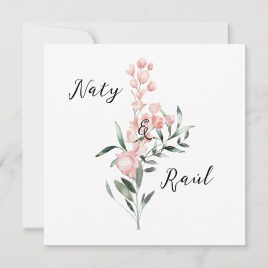 Invitación para Bodas Rosa Pastel Einladung (Rückseite)