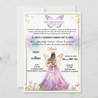 Invitación para fiestas de Quinceaños  Einladung