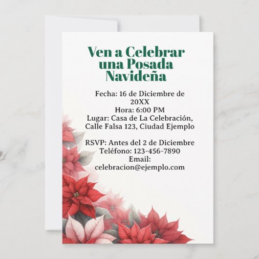 Invitación para Posada Navideña Spanisch Einladung (Vorderseite)