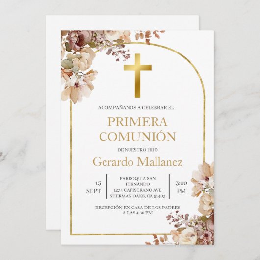 Invitación para primera comunión einladung (Vorne/Hinten)