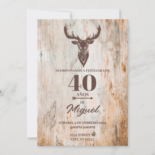 INVITACION PARK CUMPLEANOS DE HOMBRE TEMA CAZAR EINLADUNG (Vorderseite)