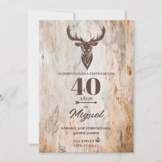 INVITACION PARK CUMPLEANOS DE HOMBRE TEMA CAZAR EINLADUNG