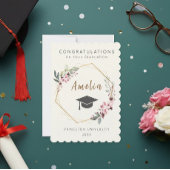 Invitación Personalized graduation ticket with cap Einladung
