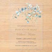 Invitación Petición de Mano Acrílico Eucalipto  Acryleinladungen (Vorderseite)