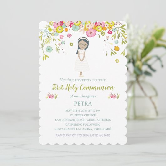 Invitación PETRA Primera Comunión Einladung (Stehend Vorderseite)