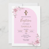 Invitación Pink Baptism Invitation Einladung (Vorderseite)