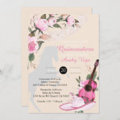 Invitación Pink de Charro Mariachi en Oro Einladung (Vorne/Hinten)