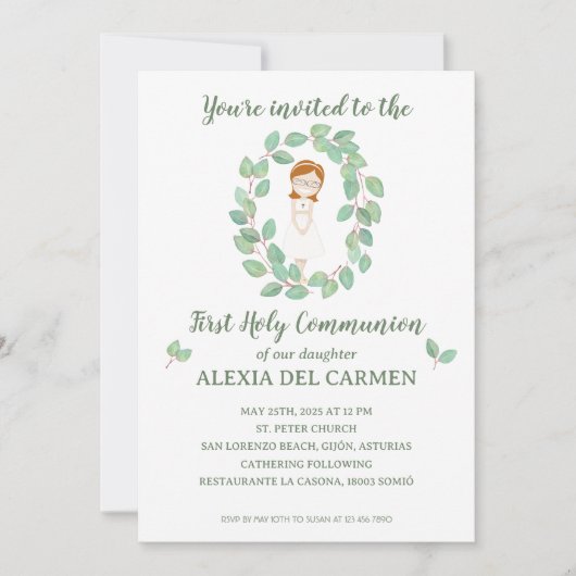 Invitación Primera Comunión modelo Alexia Einladung (Vorderseite)