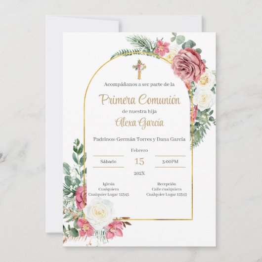 Invitación Primera Comunión Niña Einladung (Vorderseite)