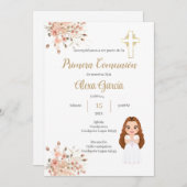 Invitación Primera Comunión Niña Einladung (Vorne/Hinten)