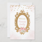 Invitación Princess Floral Pink & Gold Baby Shower Einladung (Rückseite)