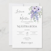 Invitación Purple Floral wedding invitation in Einladung (Vorderseite)