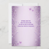 Invitación Quinceañera Purple Lilac Butterflies Einladung (Rückseite)