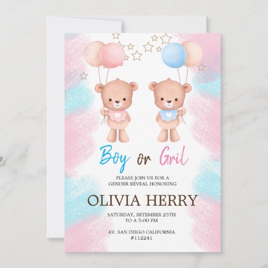 INVITACION REVELACION DE GENERO EINLADUNG (Vorderseite)