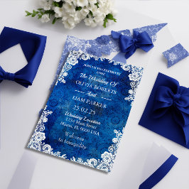 Invitación Royal Blue Ocean Wedding Einladung mit
