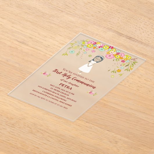 Invitación sobre acrílico PETRA Primera Comunión Acryleinladungen (Ablage )