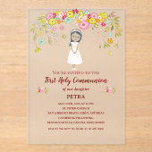 Invitación sobre acrílico PETRA Primera Comunión Acryleinladungen (Vorderseite)