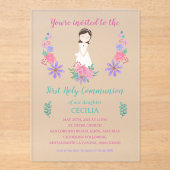Invitación sobre acrílico Primera Comunión CECILIA Acryleinladungen (Vorderseite)