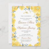 Invitación Spanish Quinceanera yellow floral invit Einladung (Vorderseite)