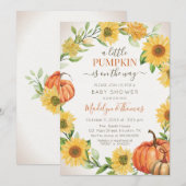 Invitación Sunflowers & Pumpkins fall Baby Shower Einladung (Vorne/Hinten)