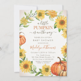 Invitación Sunflowers & Pumpkins fall Baby Shower Einladung