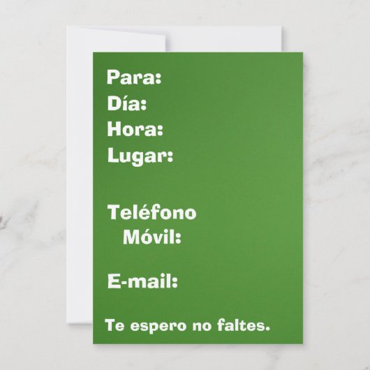 Invitación - Te invito eine MI-Fiesta - Flores Einladung (Rückseite)