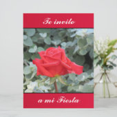 Invitación - Te invito eine MI-Fiesta - La Rosa Einladung (Stehend Vorderseite)