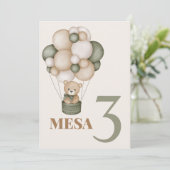 Invitación Teddy Bear Baby Shooting Boy Cartel de Einladung (Stehend Vorderseite)