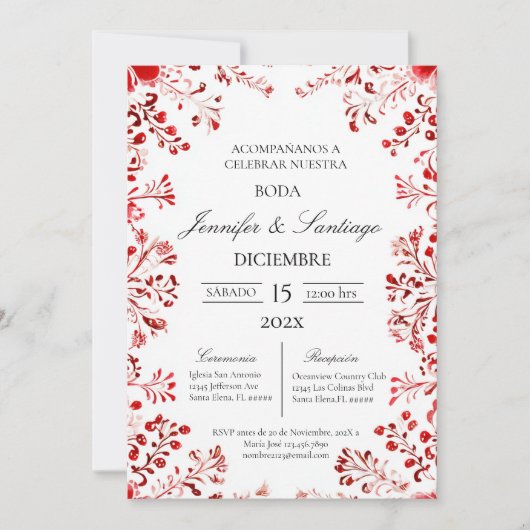 Invitación tema Mexicano para boda Einladung (Vorderseite)